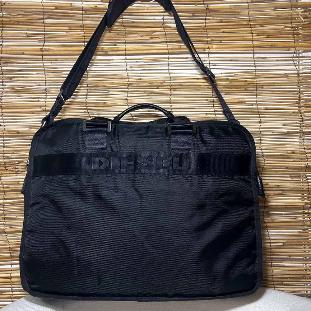 Diesel Black Nylon Briefcase Messenger Bag